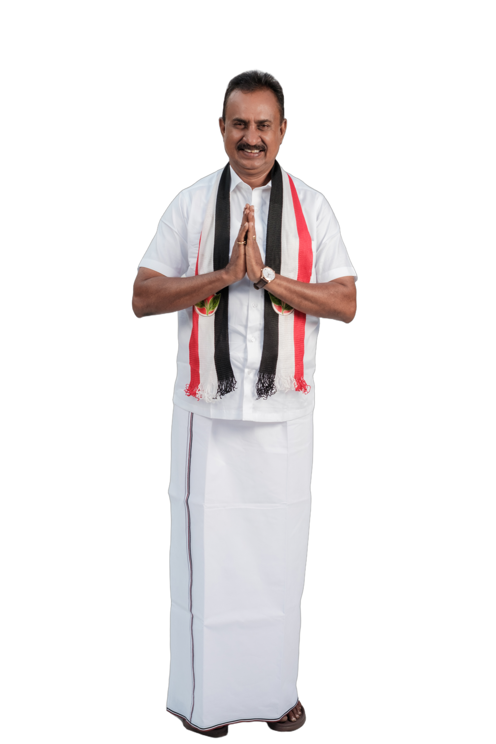 S. P. Velumani greeting with folded hands