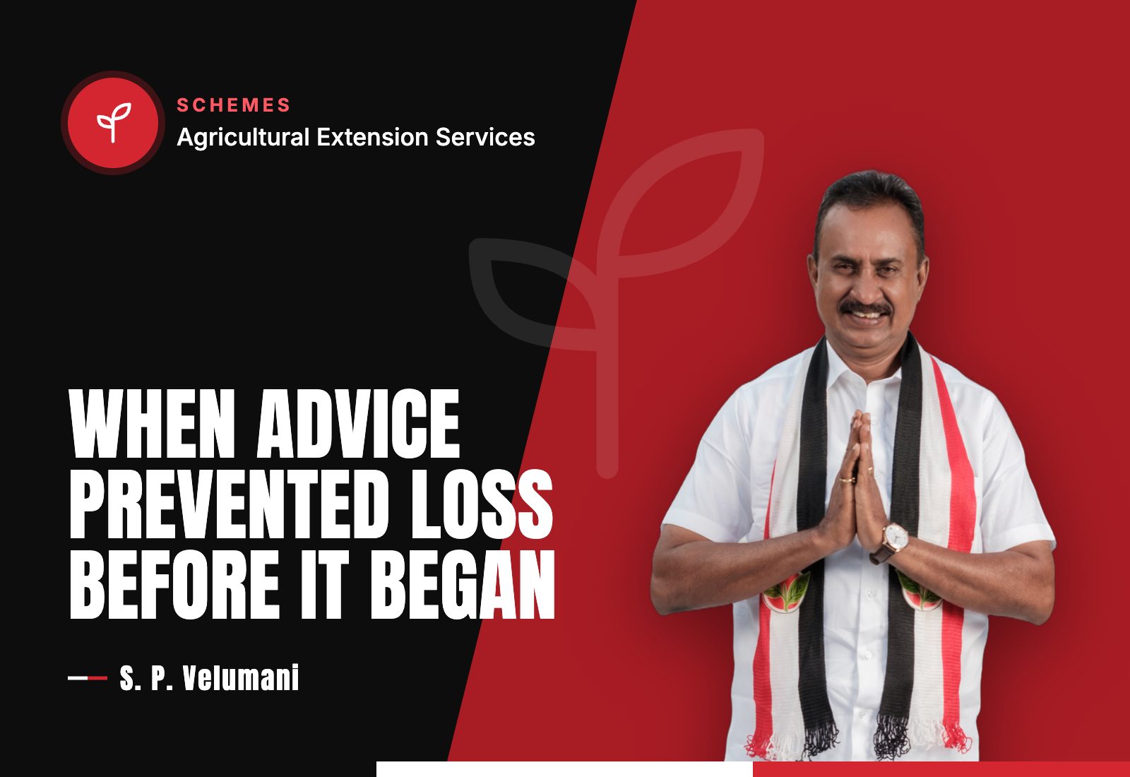 When Advice Prevented Loss Before It Began — S. P. Velumani