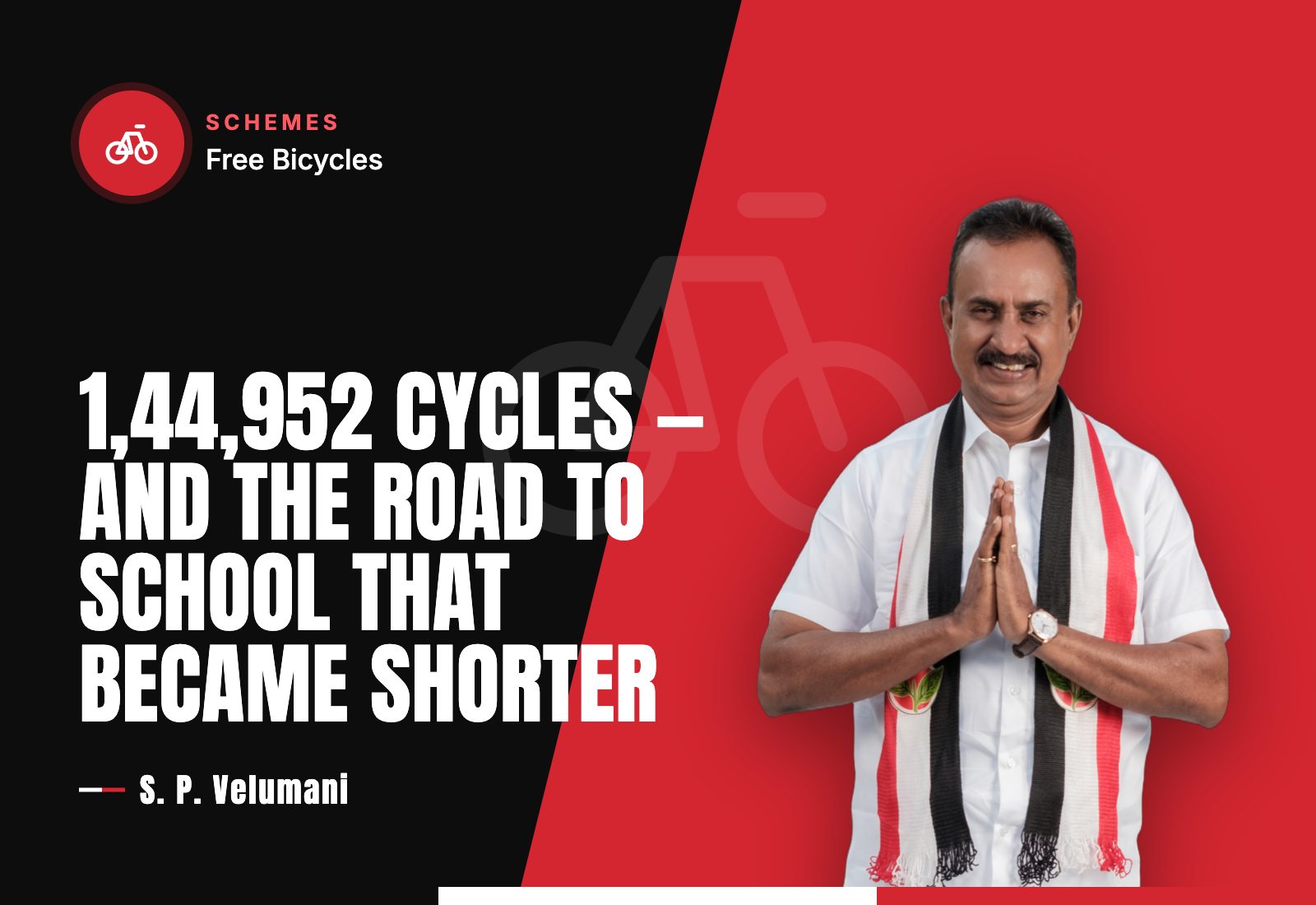 1,44,952 Cycles — And the Road to School That Became Shorter — S. P. Velumani