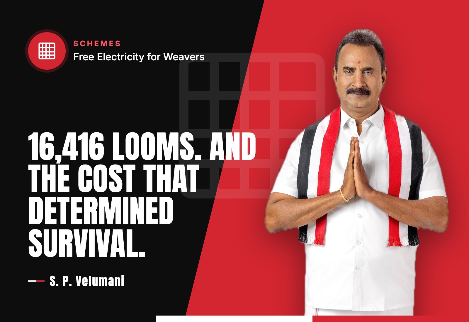 16,416 Looms. And the Cost That Determined Survival. — S. P. Velumani